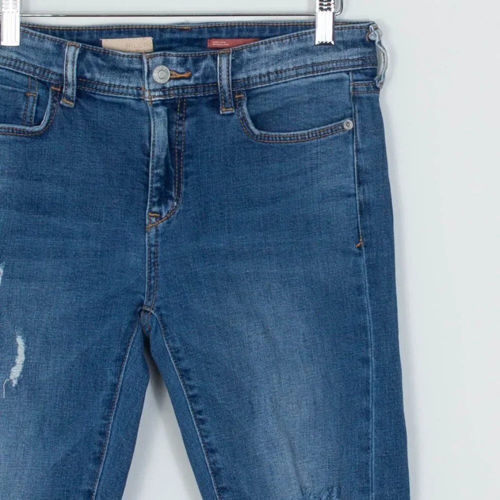 Anthropologie Pilcro‎ Slim Boyfriend Crop Denim Jeans Bohemian Preppy Womens 26